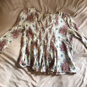 Print silk blouse